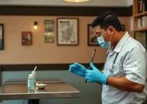 restaurante com larvas e baratas