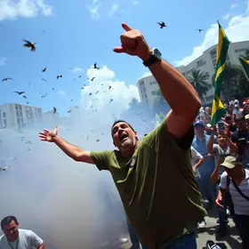 tumulto em evento político